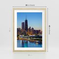 Plakat w ramie 30x40 - Miasto nad Rzeką - miasto, rzeka - rama drewno
