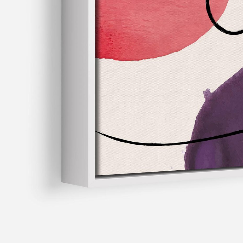 Obraz w ramie 80x80 - Migoczące Echo - abstrakcyjne akwarelowe plamy, nieregularne linie - rama biała