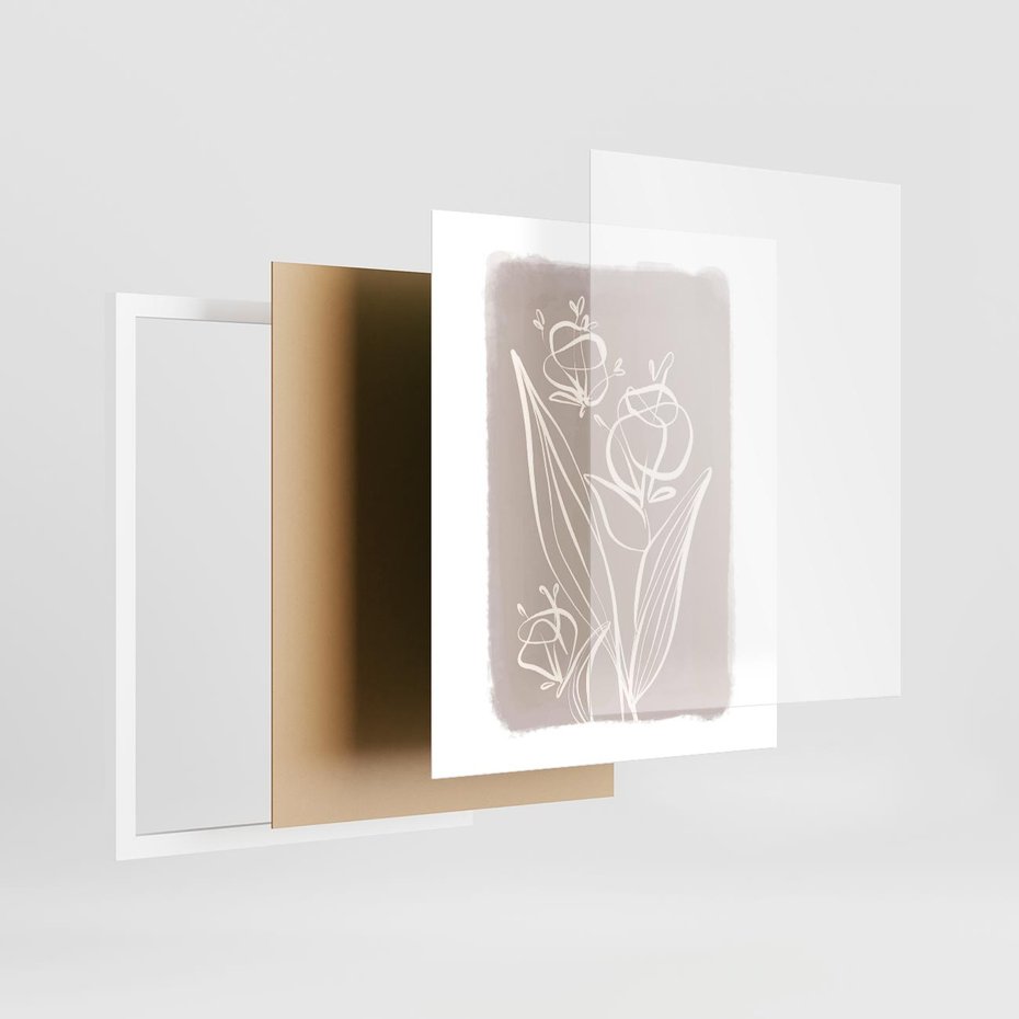 Plakat w ramie 40x50 - Pastelowe Nastroje - nowoczesny subtelny plakat, beżowy - rama biała