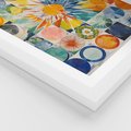Plakat w ramie 50x70 - Rozkwitające Wzory Abstrakcji - abstrakcyjny obraz, mnogość kolorów - rama biała