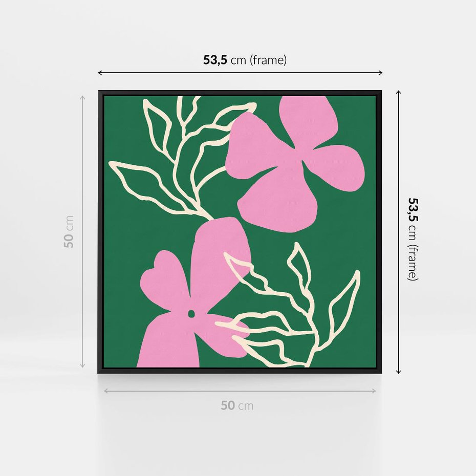 Obraz w ramie 50x50 - Wewnętrzne Fale - abstrakcyjny plakat, boho styl - rama czarna