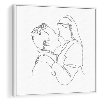 Obraz w ramie 50x50 - Bezgraniczne Tańce - para zakochanych, kobieta i mężczyzna - rama biała