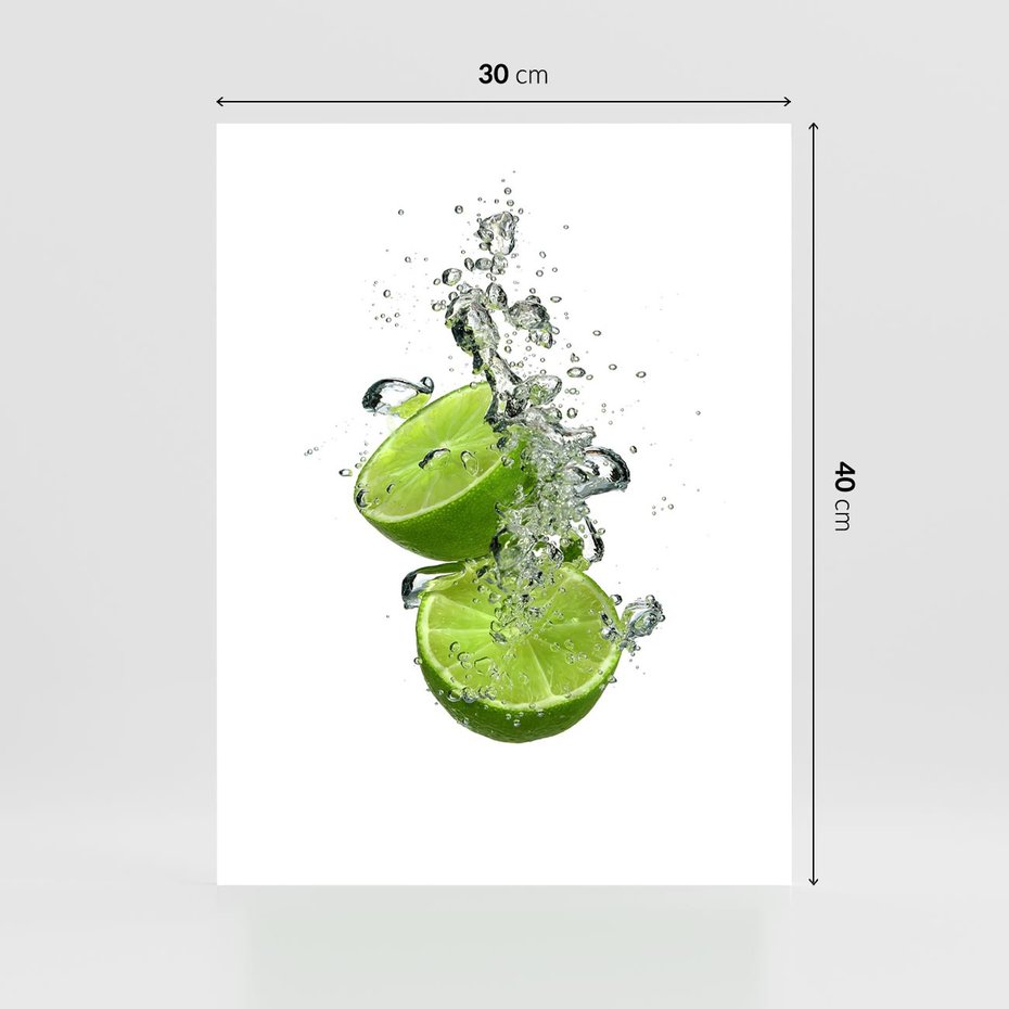 Plakat bez ramy 30x40 - Kuchenne limonki na stole - limonki, kuchnia