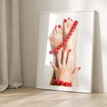 Plakat w ramie 30x40 - Manicure spa: piękno i relaks - manicure, spa - rama biała