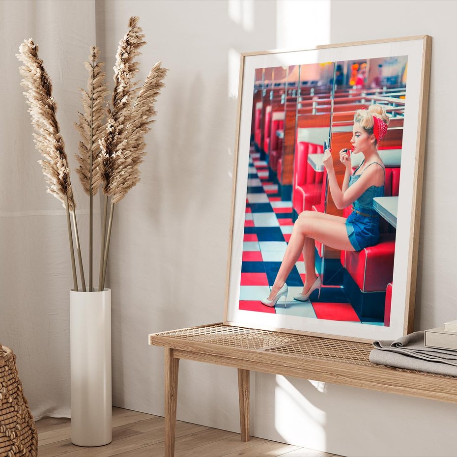 Plakat w ramie 40x50 - Ikoniczna Uroda - retro, Marylin Monroe - rama drewno