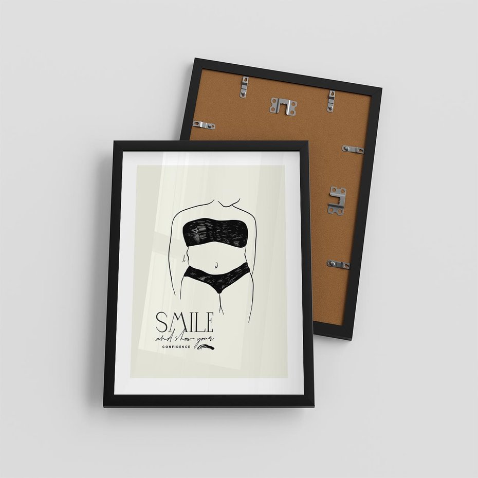 Plakat w ramie 30x40 - Opowieść Splątanych Energii - siła kobiecości, rysunek - rama czarna