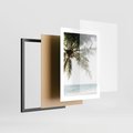 Plakat w ramie 30x40 - Wakacyjne Marzenie - palma nad morzem,  - rama czarna