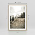 Plakat w ramie 50x70 - Krajobraz Sepii: Domek w Górach - domek w górach, góry - rama drewno