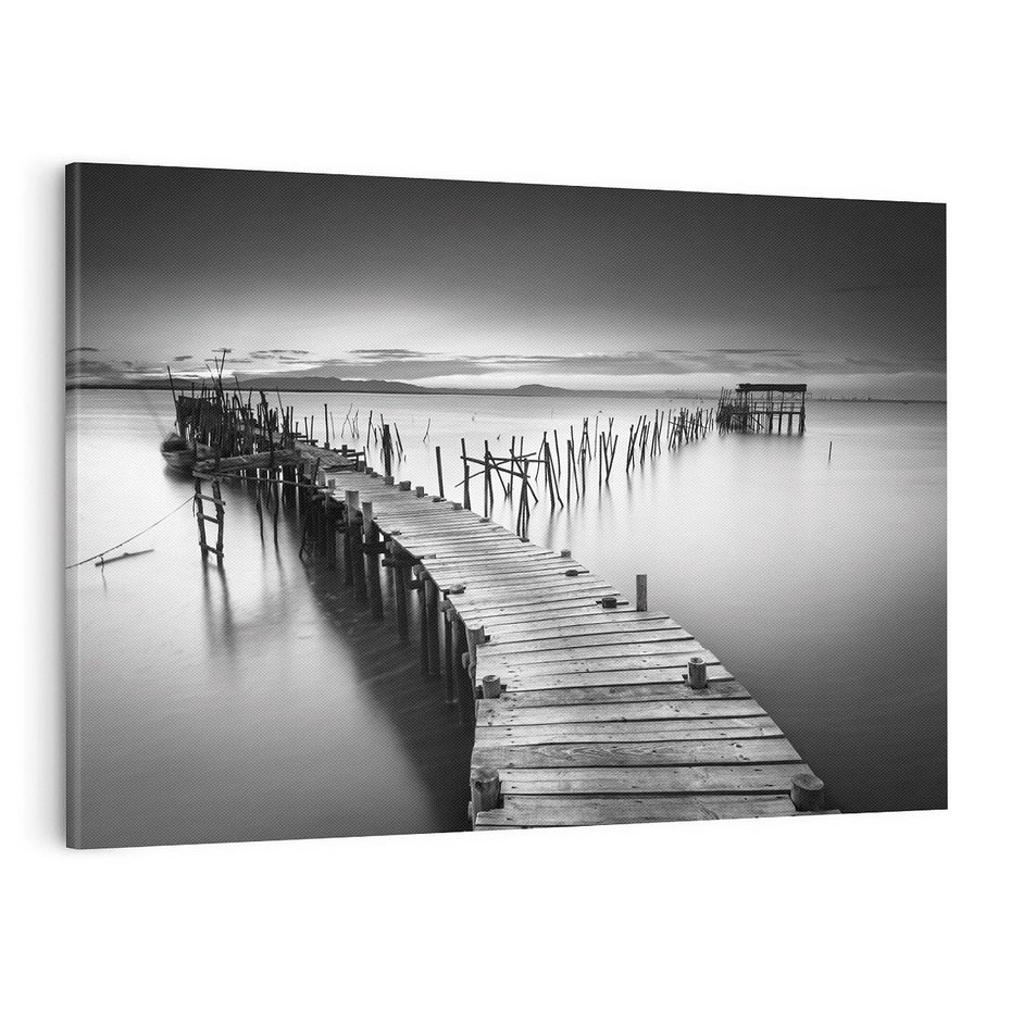 Obraz na płótnie 120x80 - Spokój natury - jezioro, molo