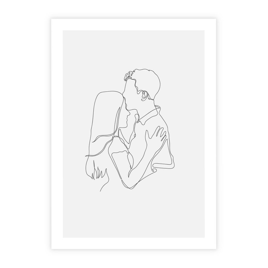 Plakat bez ramy 21x30 - Bezgraniczne Przenikanie - para zakochanych, kobieta i mężczyzna