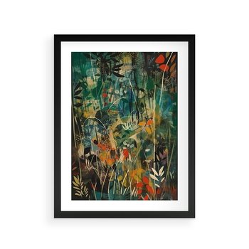 Plakat w ramie 30x40 - Abstrakcyjne Wariacje Form - abstrakcyjny obraz, mnogość kolorów - rama czarna