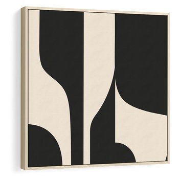 Obraz w ramie 50x50 - Abstrakcyjne Linie - boho plakat, rycina - rama drewno