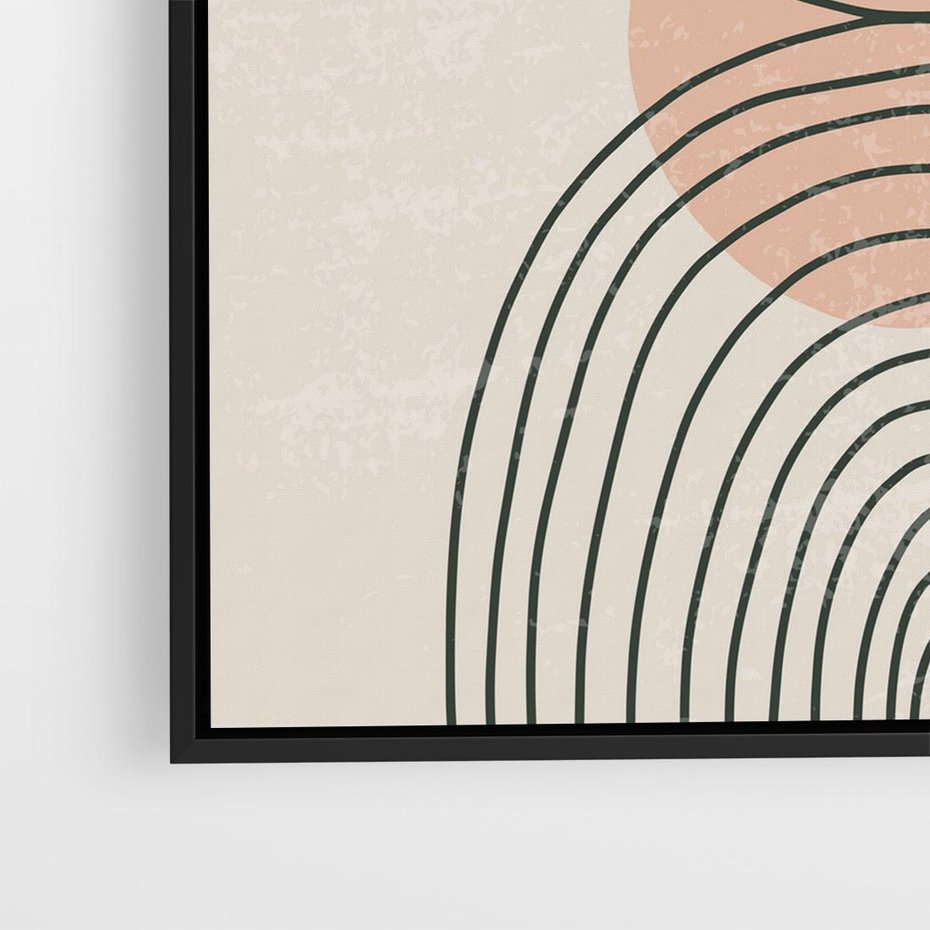 Obraz w ramie 50x50 - Nowy Rytuał - abstrakcyjna sztuka, boho kształty - rama czarna