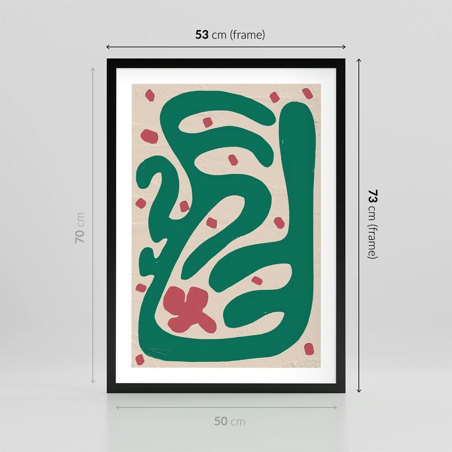 Plakat w ramie 50x70 - Boho Widoki - abstrakcyjny obraz, plakat - rama czarna