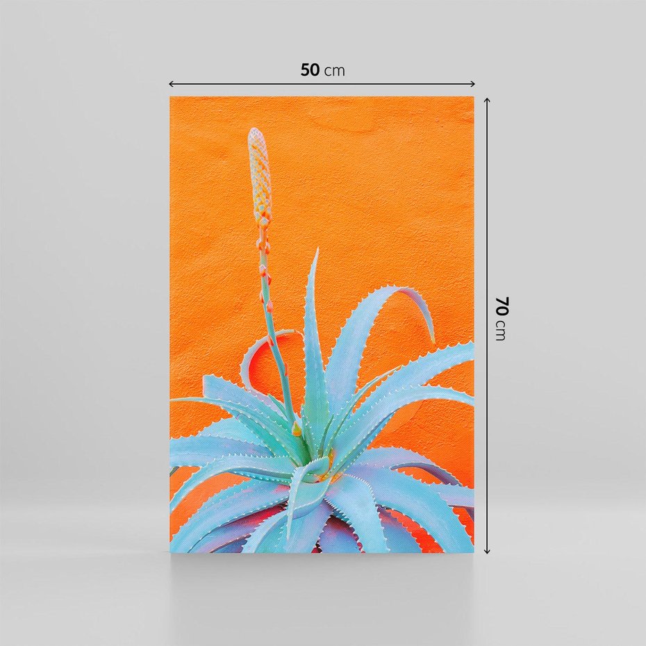 Obraz na płótnie 50x70 - Naturalna Harmonia - kaktusy, liście