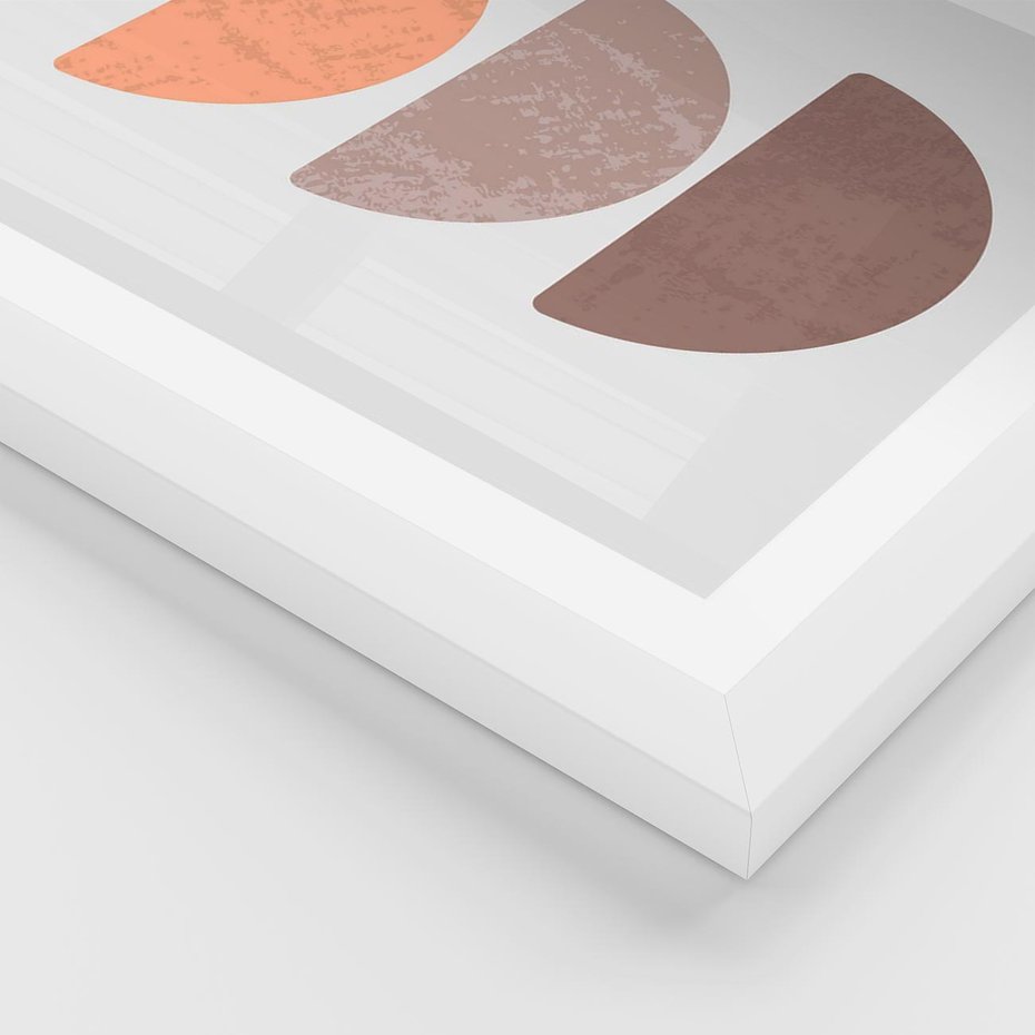 Plakat w ramie 50x70 - Minimalizm i Geometria - minimalistyczny obraz, mid-century styl - rama biała