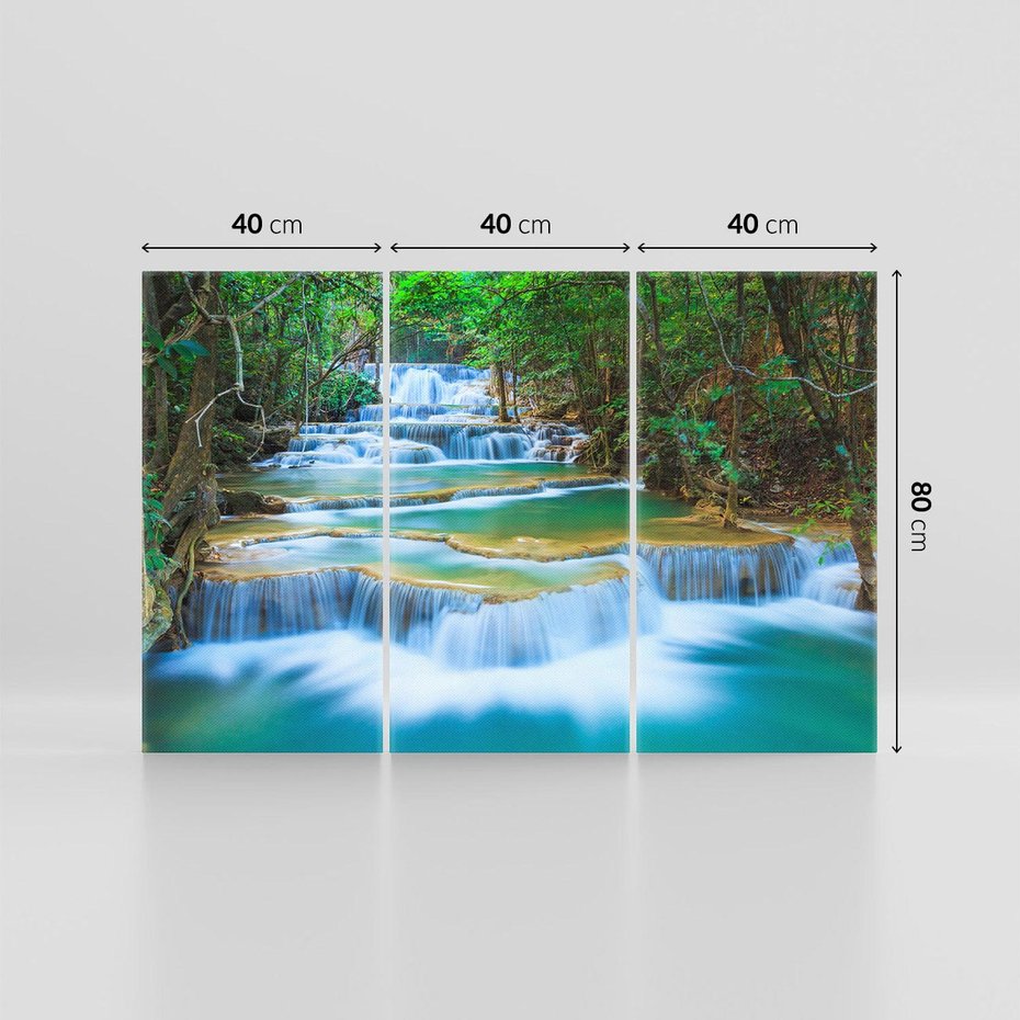 Obraz na płótnie 120x80 - Magia tajlandzkich wodospadów - wodospady, Tajlandia