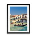 Plakat w ramie 50x70 - Romantyczna przejażdżka gondolą w Wenecji - Wenecja, gondola - rama czarna