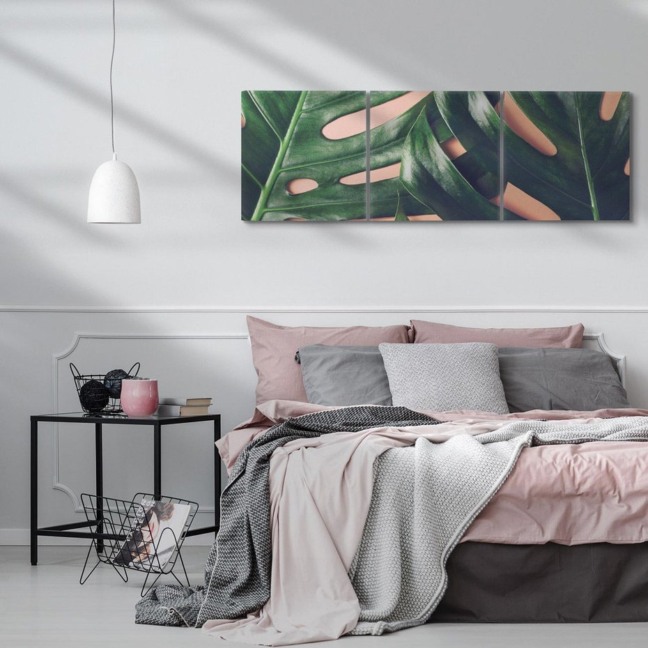 Obraz na płótnie 150x50 - Monstera Liście - monstera, liście