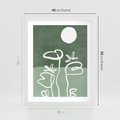 Plakat w ramie 40x50 - Wibracje Naturalnej Równowagi - zielony plakat, roślinne inspiracje - rama biała