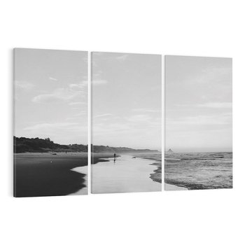 Obraz na płótnie 120x80 - Nadmorska Melodia - czarno białe zdjęcie, plaża