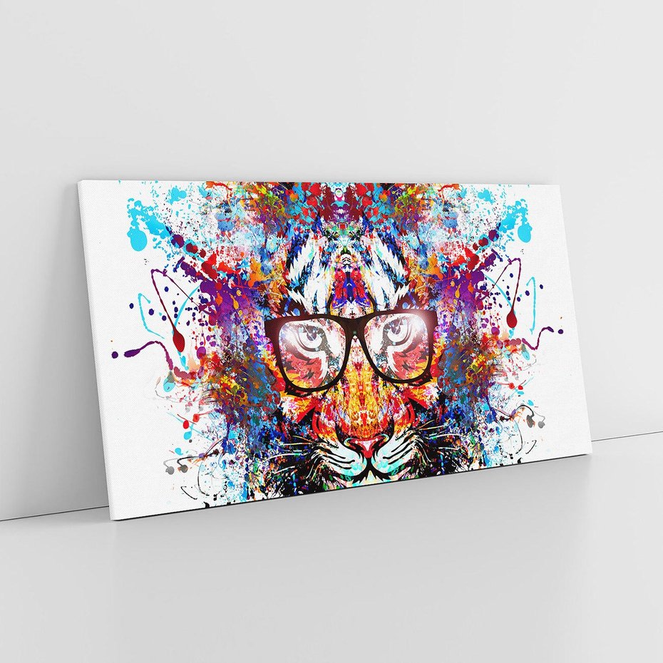 Obraz na płótnie 120x60 - Tygrys w graficznej oprawie - tygrys, grafika