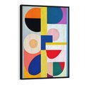 Obraz w ramie 50x70 - Harmonia Kolorowych Impulsów - abstrakcyjne geometryczne kształty, olejny obraz - rama czarna