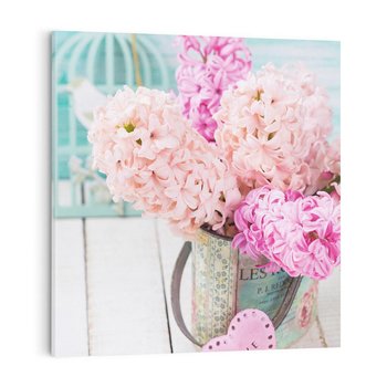 Obraz na płótnie 30x30 - Kwiatowa harmonia hiacyntów - kwiaty, hiacynty