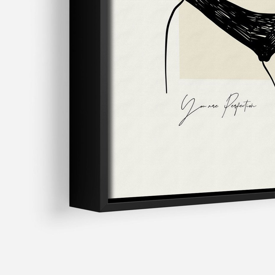 Obraz w ramie 70x100 - Elegancja Kobiecej Formy - nowoczesna sztuka kobieca, plakat - rama czarna