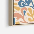Obraz w ramie 80x120 - Symfonia Radosnych Barw - abstrakcyjne pastelowe formy, nowoczesna grafika w stylu boho - rama drewno