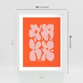 Plakat w ramie 40x50 - Taniec Abstrakcji - kwiaty, energetyczne pomarańczowe tłó - rama biała