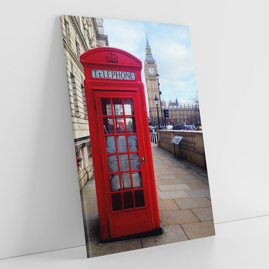 Obraz na płótnie 50x70 - Londyńska budka telefoniczna - budka, telefoniczna