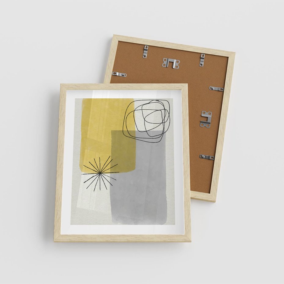 Plakat w ramie 40x50 - Rozbijające Granice Akwarel - abstrakcja, akwarelowe plamy - rama drewno