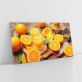Obraz na płótnie 140x70 - Soczyste pomarańcze i soki - pomarańcze, soki