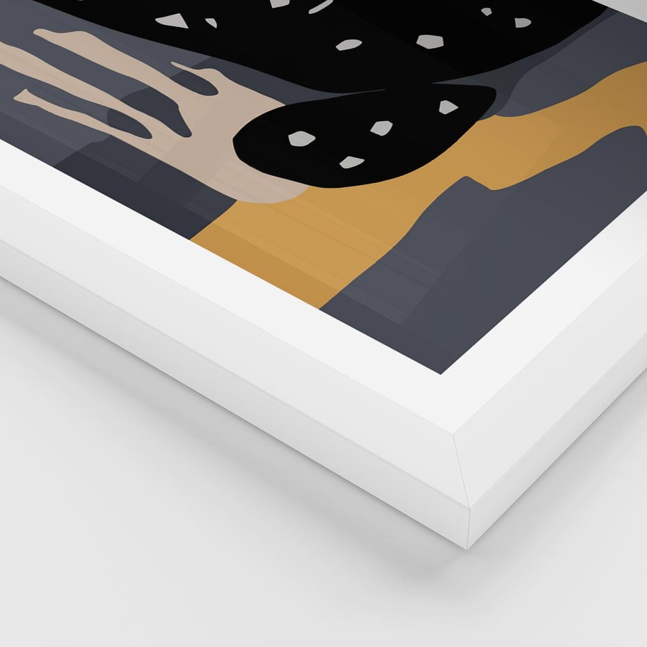 Plakat w ramie 40x50 - Formy Szarości - ciemny, mroczny plakat - rama biała