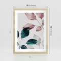 Plakat w ramie 30x40 - Pastelowe Liście w Minimalizmie - pastelowe liście, minimalistyczny obraz - rama drewno