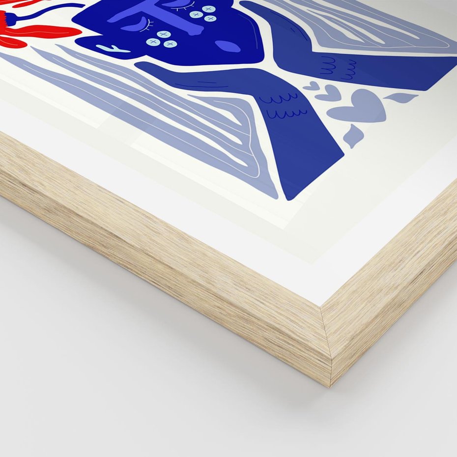 Plakat w ramie 50x70 - Nowoczesne Wcielenie Boho - etniczna maska, boho styl - rama drewno