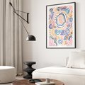 Plakat w ramie 30x40 - Eksploracja Etnicznych Granic - kolorowe etniczne wzory, tęczowe żywe kolory - rama czarna