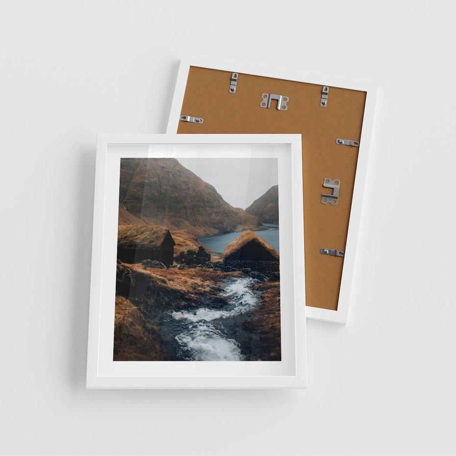 Plakat w ramie 40x50 - Spokój Natury - skandynawski, pejzaż - rama biała