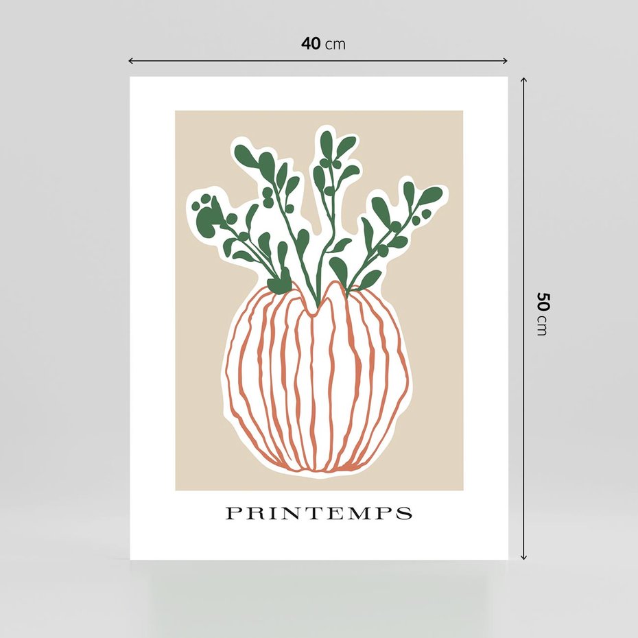 Plakat bez ramy 40x50 - Boho Refleksje Natury - gałązki w wazonie, typografia