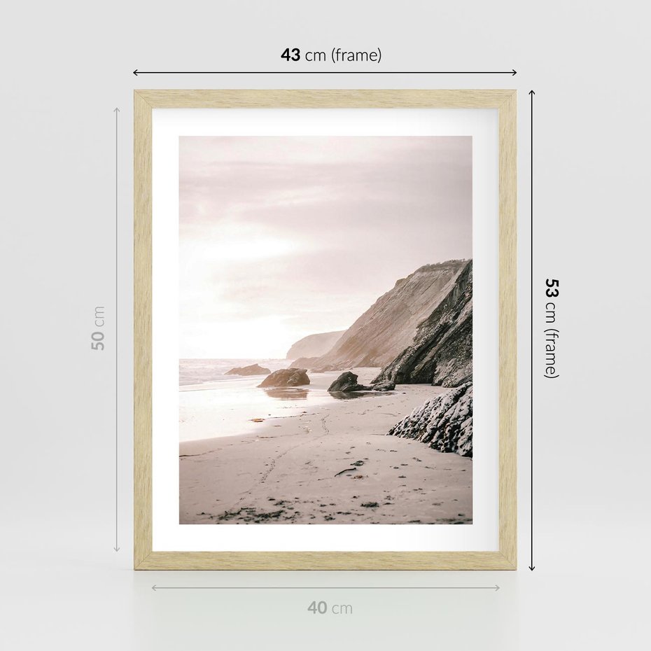 Plakat w ramie 40x50 - Przybrzeżna Piękność - klify, skały nad morzem - rama drewno