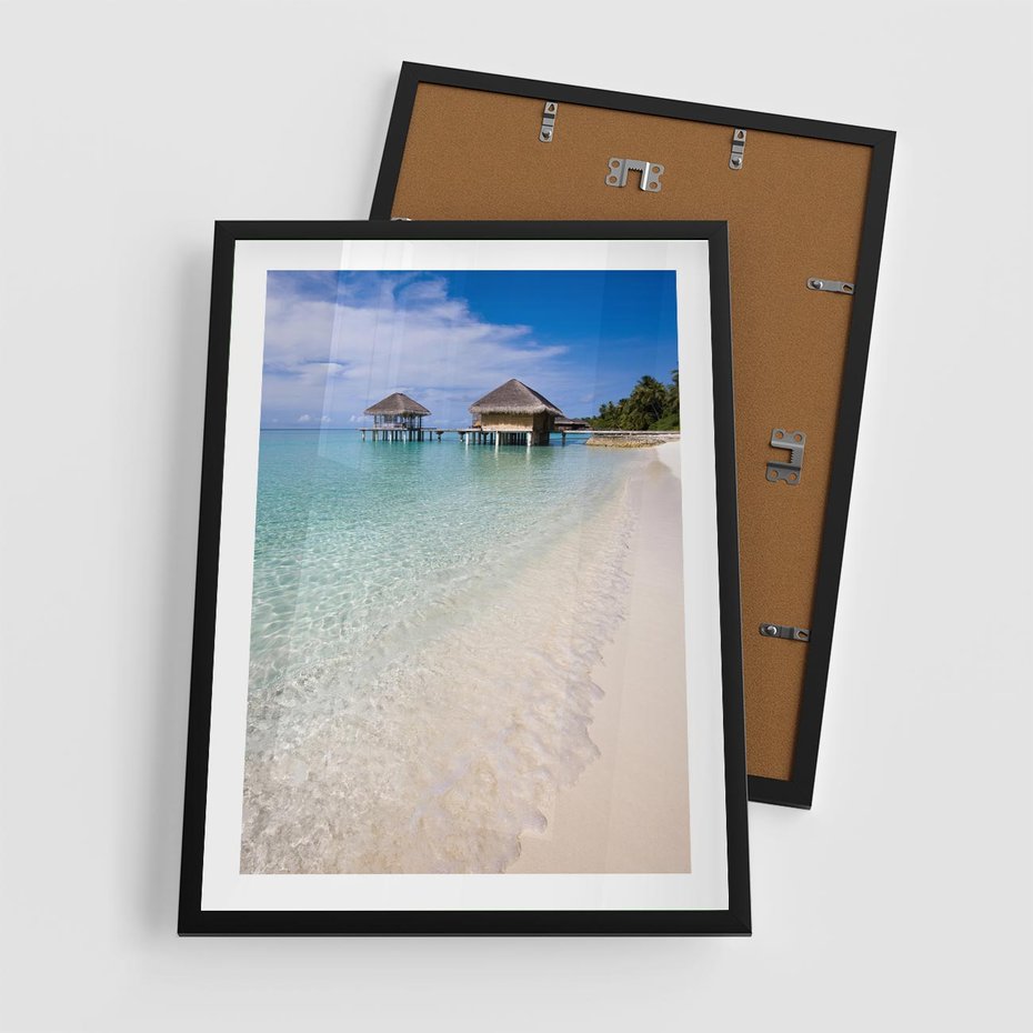 Plakat w ramie 50x70 - Rajski klimat plaży tropikalnej - plaża, tropiki - rama czarna