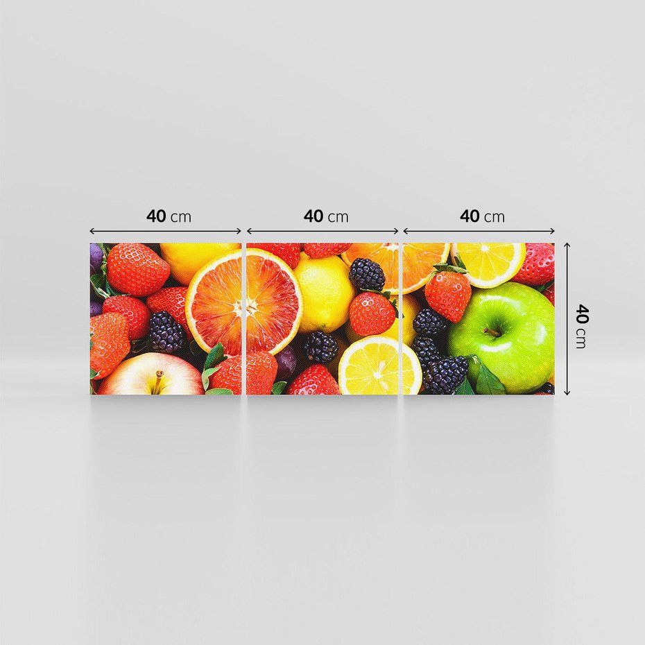 Obraz na płótnie 120x40 - soczysta symfonia smaków - owoce, jabłka
