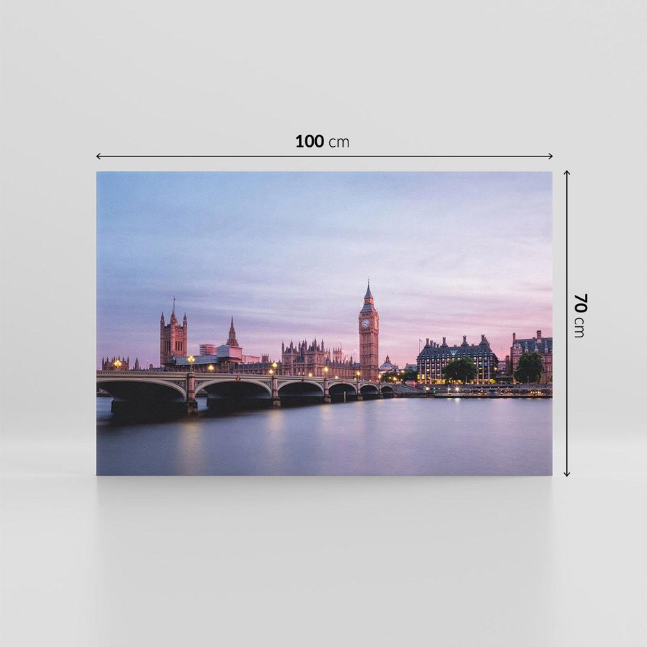 Obraz na płótnie 100x70 - Londyn - Big Ben nad rzeką, UK - Londyn, Big Ben