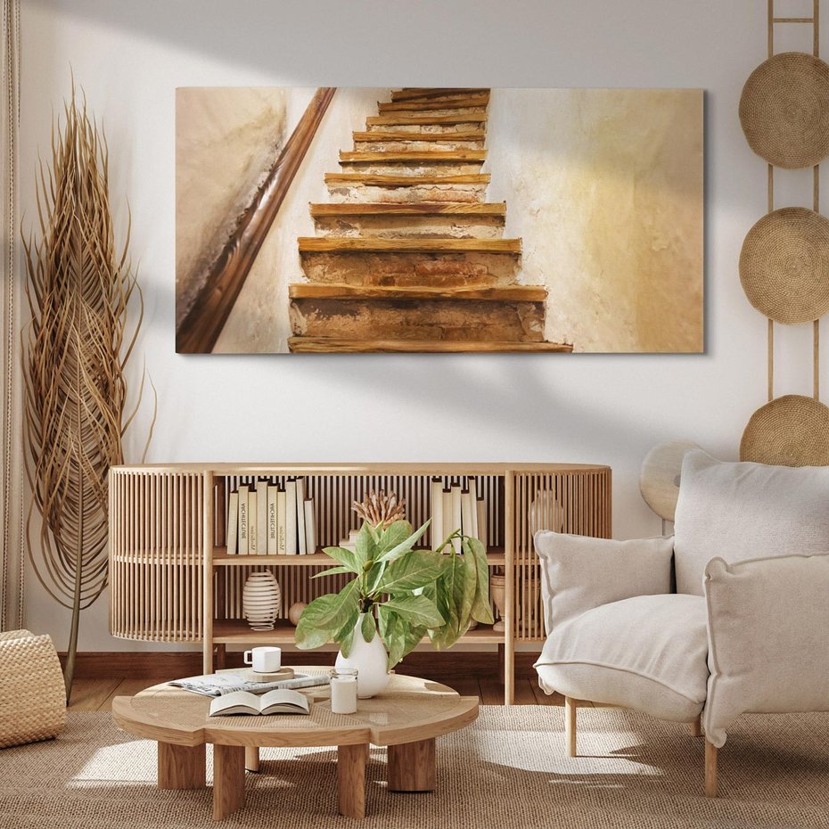 Obraz na płótnie 100x50 - Schody Wymiarów - schody, tunel