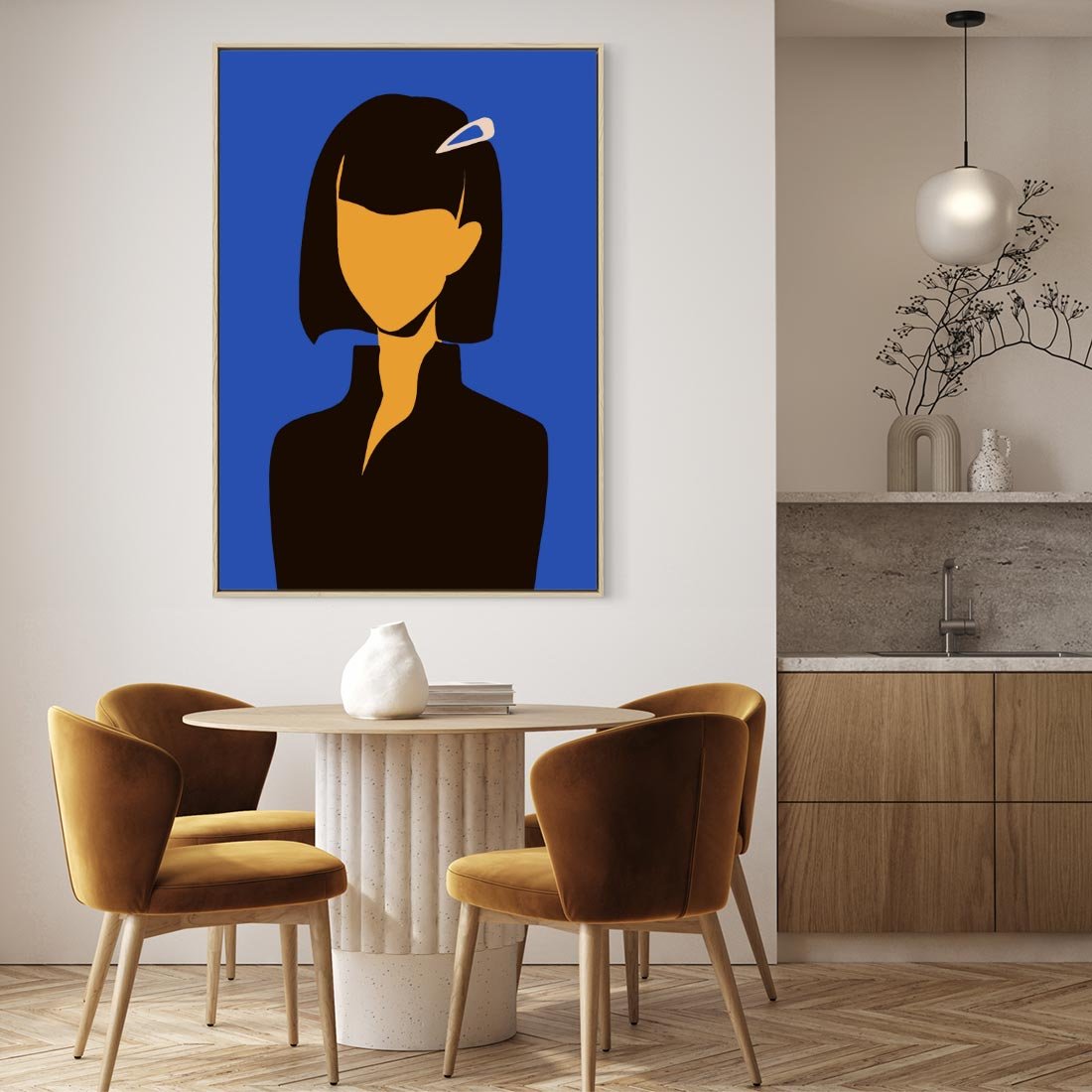 Obraz w ramie 80x120 - Energetyczne Zestawienie - sztuka nowoczesna, plakat - rama drewno