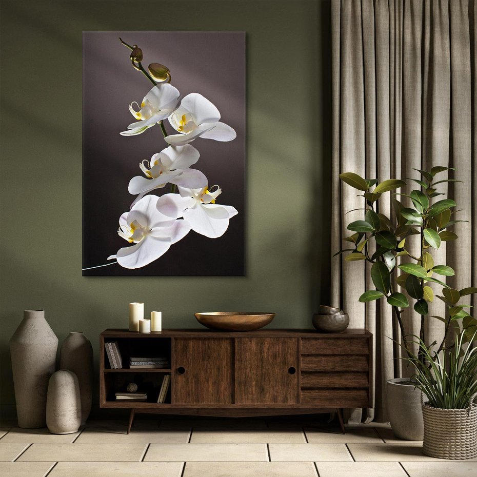 Obraz na płótnie 50x70 - SPA: harmonia z kwiatami - spa, kwiaty