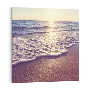 Obraz na płótnie 50x50 - Plaża: błogie chwile nad morzem - plaża, morze