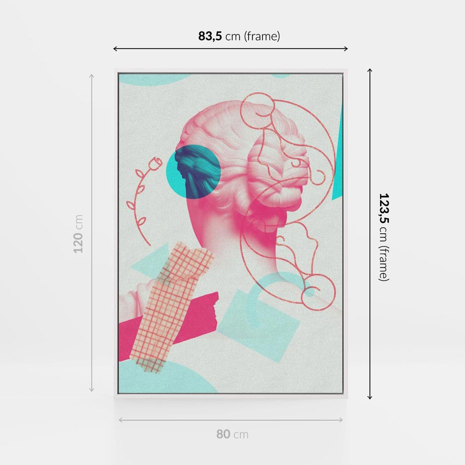 Obraz w ramie 80x120 - Sztuka w Różach - nowoczesna sztuka, kolaż ze zdjęć - rama biała