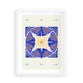 Plakat w ramie 50x70 - Księga Abstrakcji - abstrakcyjna boho kompozycja, granatowe ćmy - rama biała